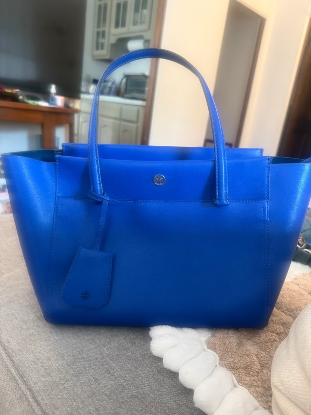 Tory Burch Parker Cobalt Blue Tote Bag in Excellent Condition